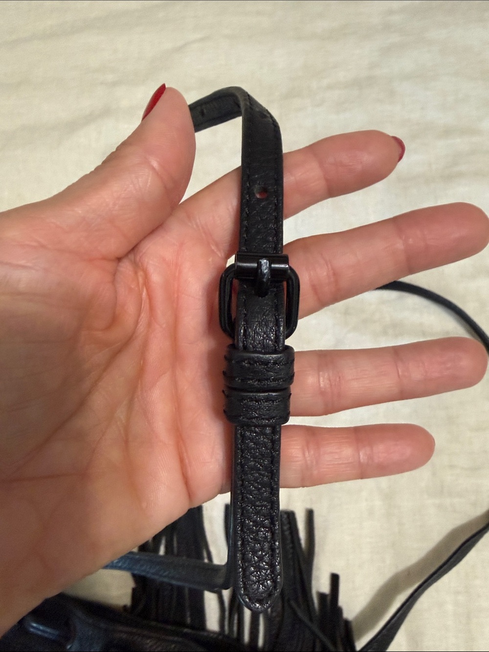 Black Fringe Crossbody Bag - Women's Shoulder Bag - Picture 6 of 7